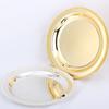Round Nut Plates For Home Christmas Ornament Luxury Silver Gold Metal Tray Sweet Cake 25 Cm 9.8" Premium Aaaaaa