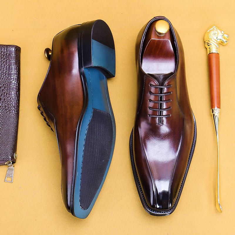 [Bulk Goods] Stall Leather Shoes Men'S Genuine Leather Formal Men'S Shoes Pointed Square Head Oxford Shoes