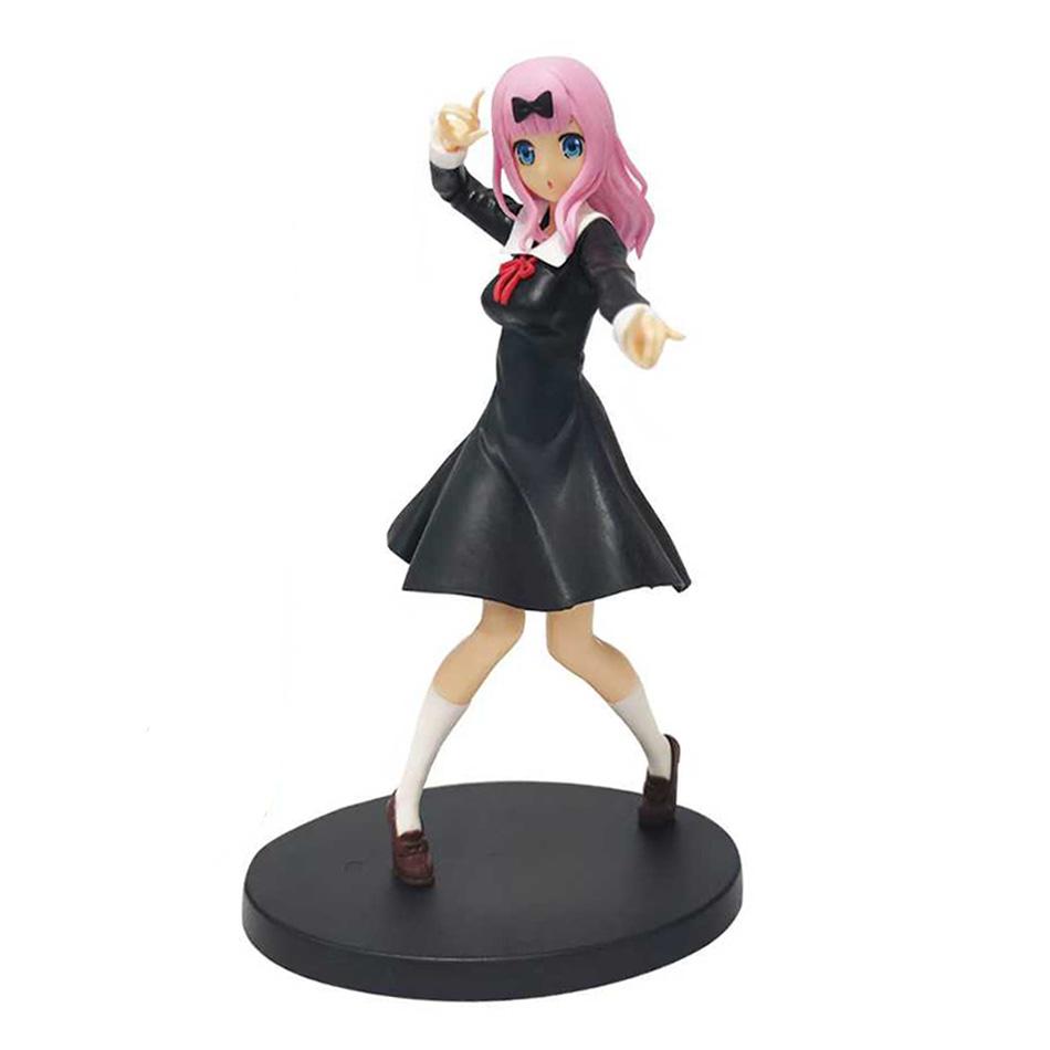 18cm Anime Figure Love War Fujiwara Chika Shinomiya Kaguya Kawaii Girl Action Collectible Model Doll Toy Gift Is Poseable Articulated Scale Detailed