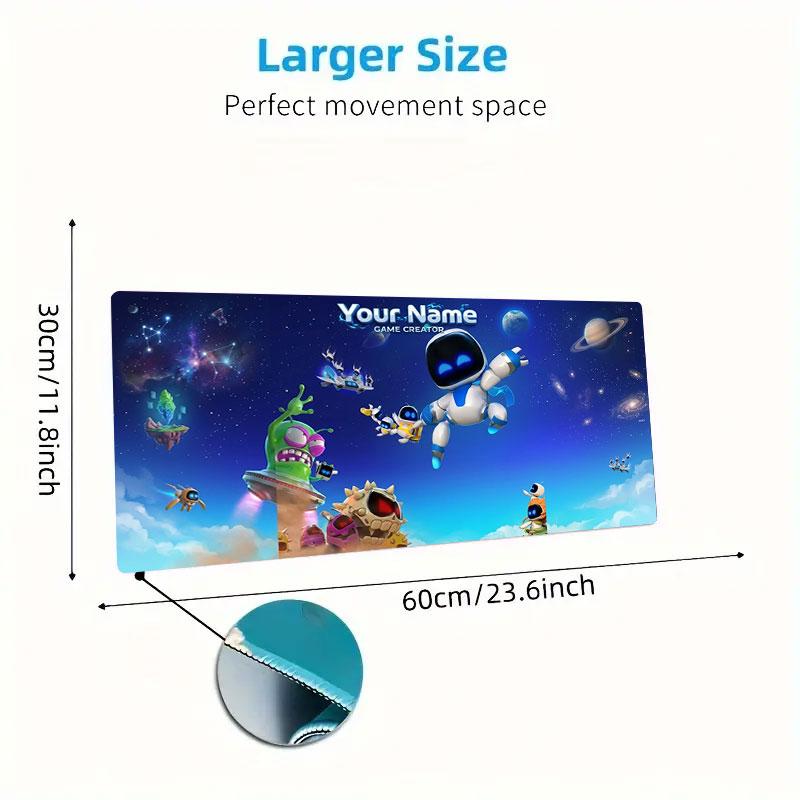 ASTRO BOT Custom Name Large Size Mouse Pad Large Gaming Table Cushion Non-slip Laptop Tablet Big Mousepad XXL Mat Mini PC Playmat With Lock edge