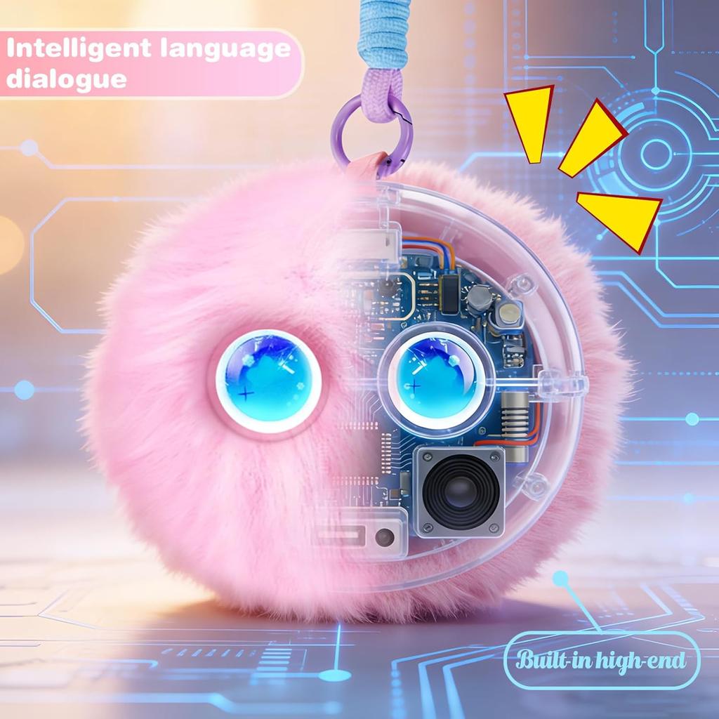 AI Smart Plush Stuffed Animal Cute Interactive Electronic Toys Emotional Expressive Eyes Bedtime Story Multilingual Learning