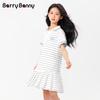 BARRY BANNY Girls' Casual Striped Polo Dress