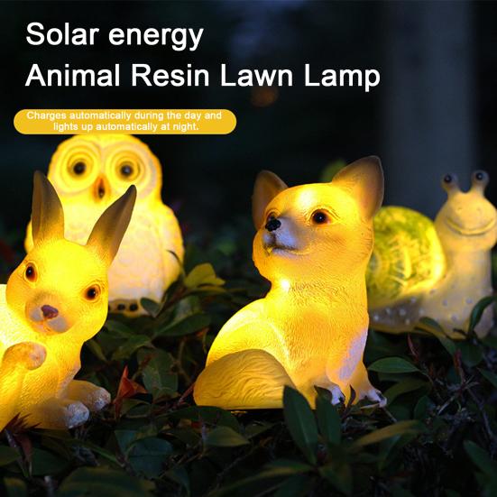 Harz Solar Tierleuchte für Garten Wasserdichte Cartoon-Statue für Hof Terrasse Niedliche Dekorative Lampe für Außenlandschaft