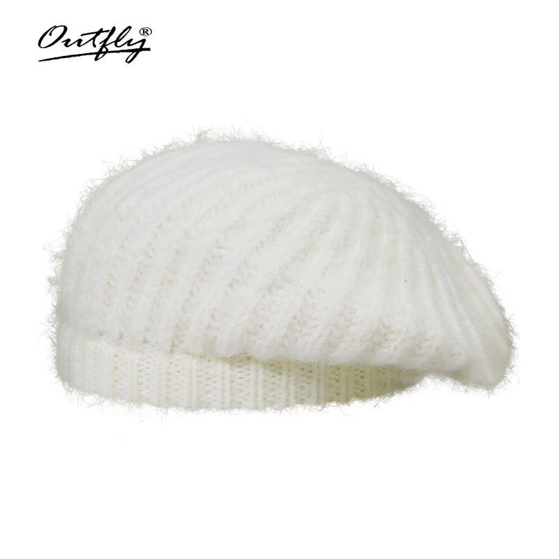 

Ленивый ветер~ Вязаный берет женский осень и зима плюшевый большой обхват головы темперамент шляпа художника показывает маленький стиль Elastic 56-62 бежевый