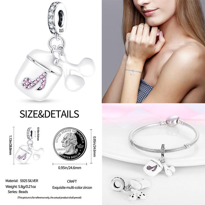 Original Design Kopfhörer Anhänger Kupfer Charm Perlen Passen Original Marken Armband Frauen DIY Schmuck Geschenk Herstellung