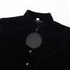 Womens Elegant Velvet Long Sleeve Blazer With Cutout Neckline Puffed Stand Collar Slim Fit 2026
