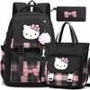 Set Zaino Scolastico Hello Kitty In Materiale Di Nylon Per La Scuola E L'Uso Degli Adolescenti