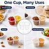 50/100Pcs Disposable Plastic Sauce Cups With Hinged Lids Dual Compartment Portion Cups Leakproof Takeout Condiment Salad Dressing Containers