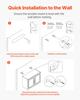 Laundry Room Wall Cabinet, 2-Tier Wall Mounted Hanging Cabinet with Adjustable Shelf, 60 Cm Cupboard Storage with 2 Doors, for Kitchen, Bathroom,