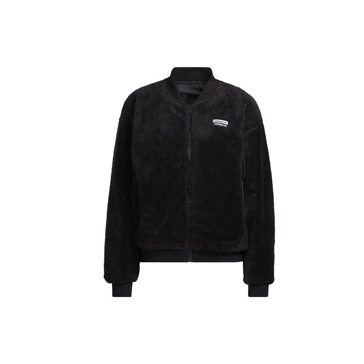 Adidas Originals R.Y.V. Sports Casual Reversible Zipper Jacket Women Jackets Black GU1399