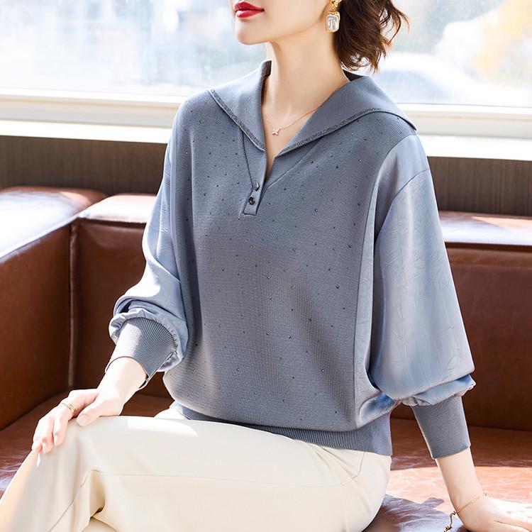 

Spring Arrivals: Polka Dot Hooded Top - Casual Patchwork Ice Silk for Moms XXL рожевий