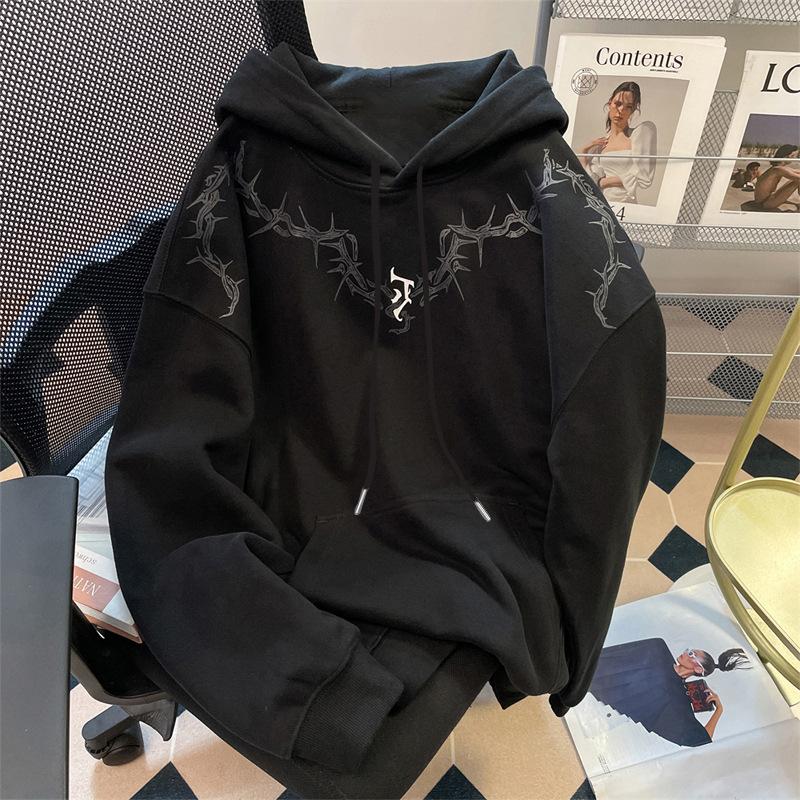 Осенне-зимний американский вязаный свитер мужской свободный парный флисовый утолщенный универсальный женский худи M