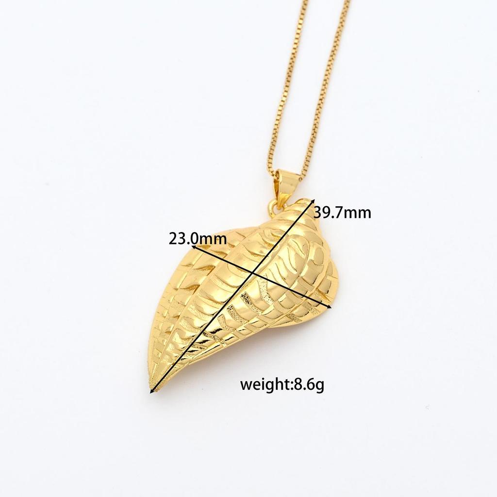 European Ocean Life Starfish & Shell Gold-Plated Clavicle Pendant