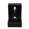 Fashionable LED Lighted Ring Storage Box Jewelry Display Case Gift Black