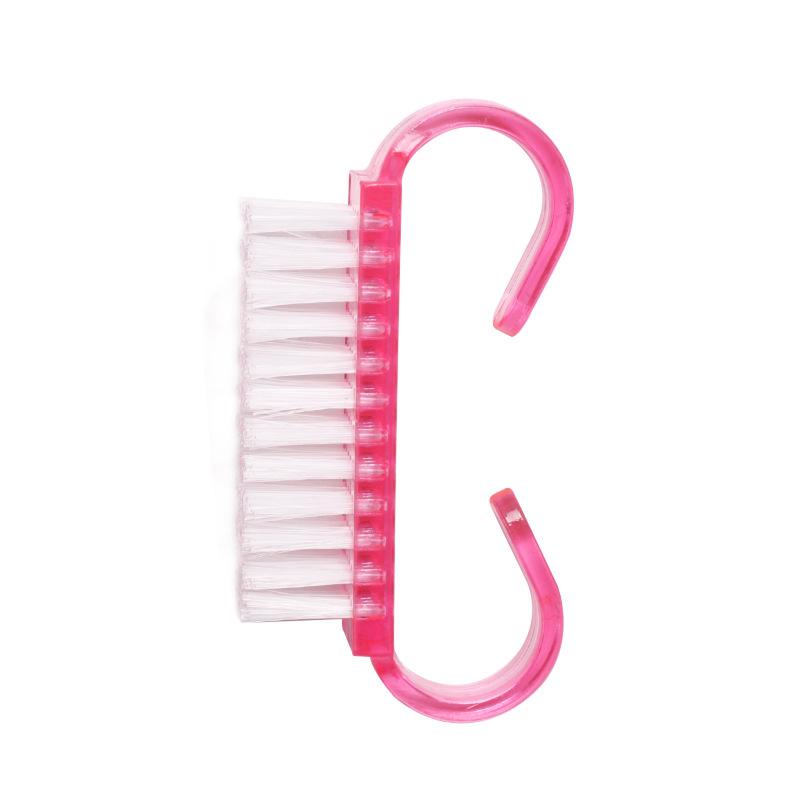 1 ks akrylové štětečky na nehty růžová barva nehtové umění manikúra pedikúra měkké odstranění prachu plastové čištění nehtové štětečky pilník sada nástrojů