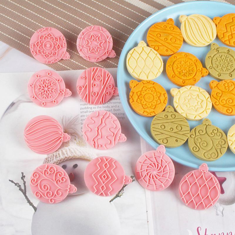10Pcs 3D Christmas Cookie Cutters Biscuit Mold Cookie Mould Stamp Xmas  Year Party Decor Baking Tools
