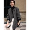 XWI Women's Alpaca Wool Double-Faced Coat with Detachable Scarf