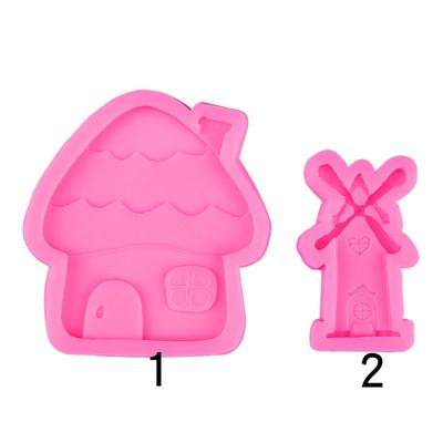 Great Windmill Mushroom House Chocolate Fondant Silicone Mold Cartoon Children's Baking Cake Decoration