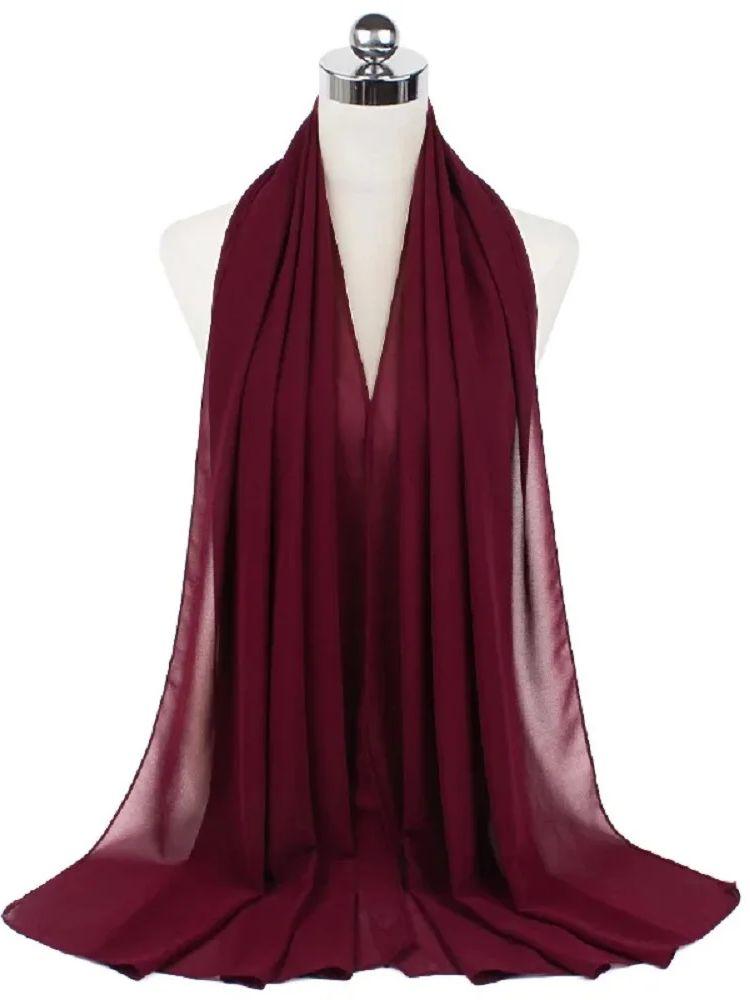 New Fashion Women Solid Chiffon Headscarf Ready To Wear Instant Hijab Scarf Muslim Shawl Islamic Hijabs Arab Wrap Head Scarves