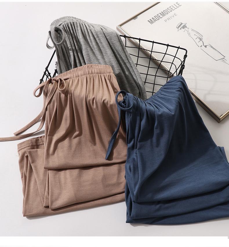 Pantalon large taille haute en soie glacée pour femme