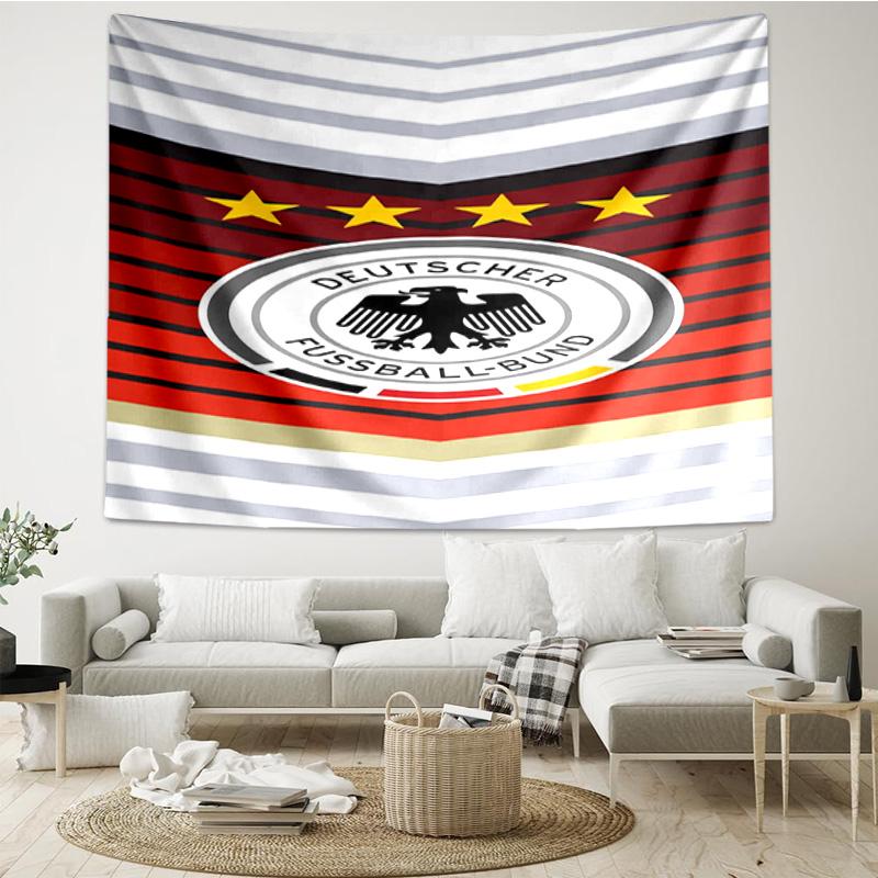 1 Stück Deutscher Fußball-Emblem Gedruckte Wandteppich Raumdekoration Wandbehang für Wohnzimmer Schlafzimmer, Studentenwohnheim, Geburtstags- und Weihnachtsgeschenke