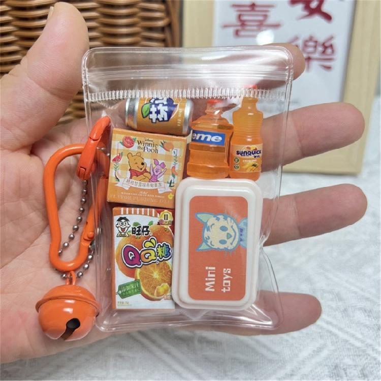Tiny Food Themed Twist Egg Keychain Plastic Pendant Cute Backpack Charm Surprise Collectible Gift For Teens