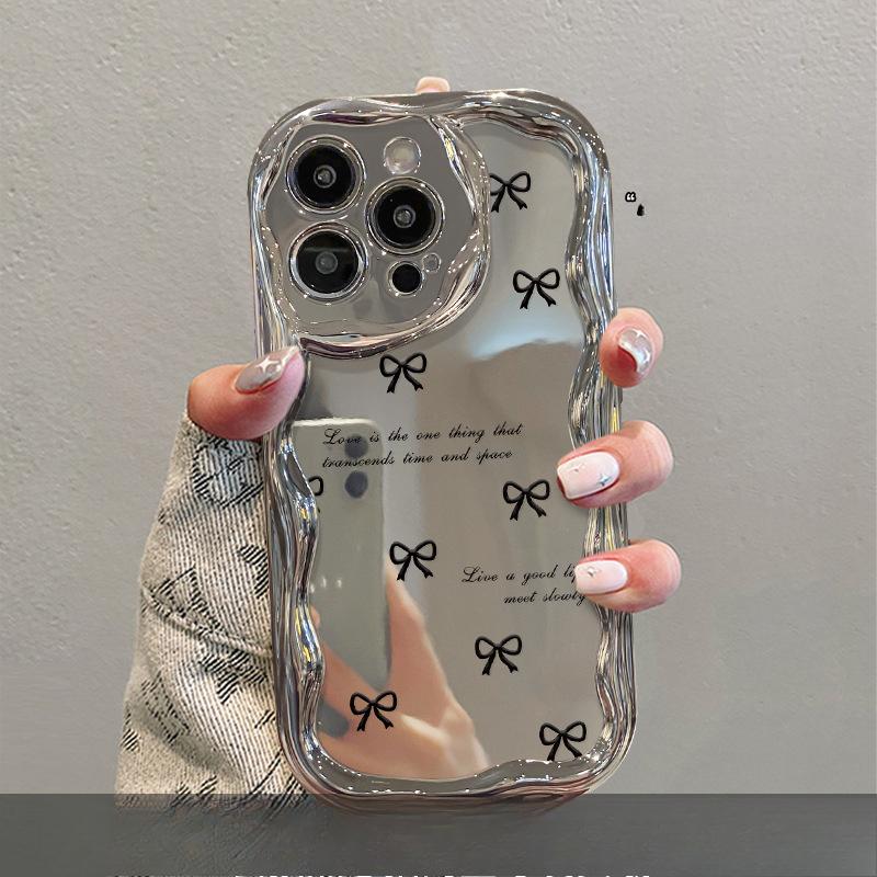 

Подходит для чехла для мобильного телефона Apple 15promax Iphone14 Кронштейн-бант 13/12 Посеребренный 11 Мягкий с полной защитой X iPhone 6s Plus