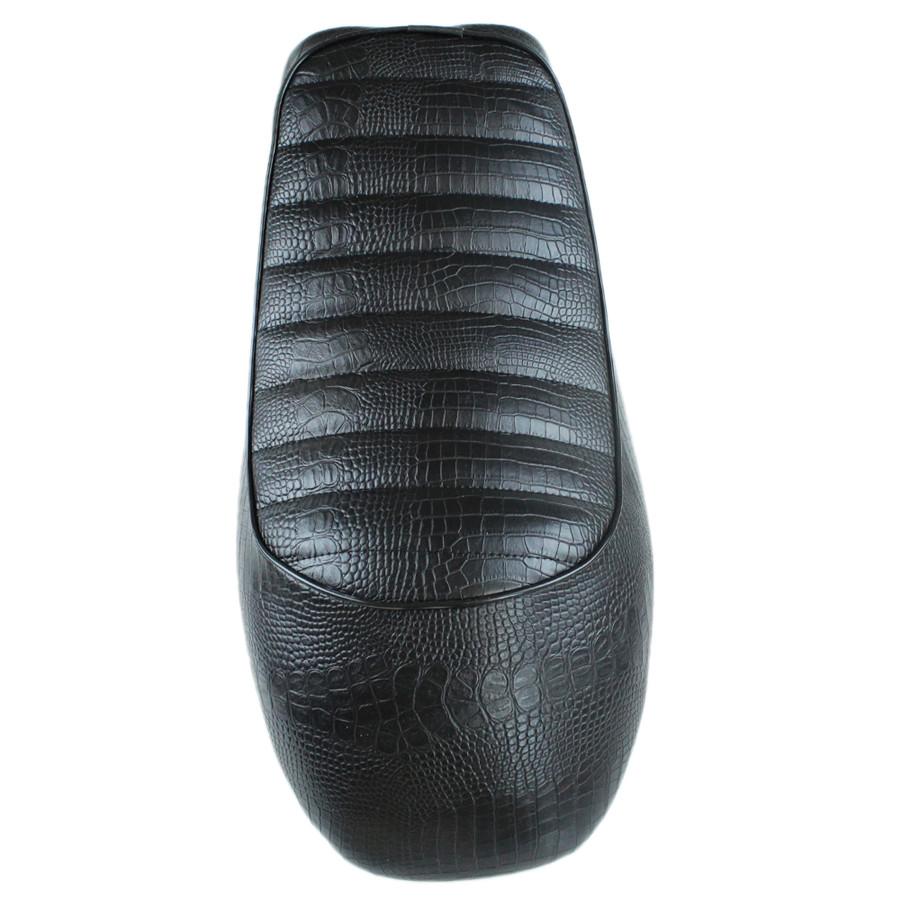 Motorcycle Black Retro Leather Crocodile Pattern Hump Cafe Racer Seat for Honda