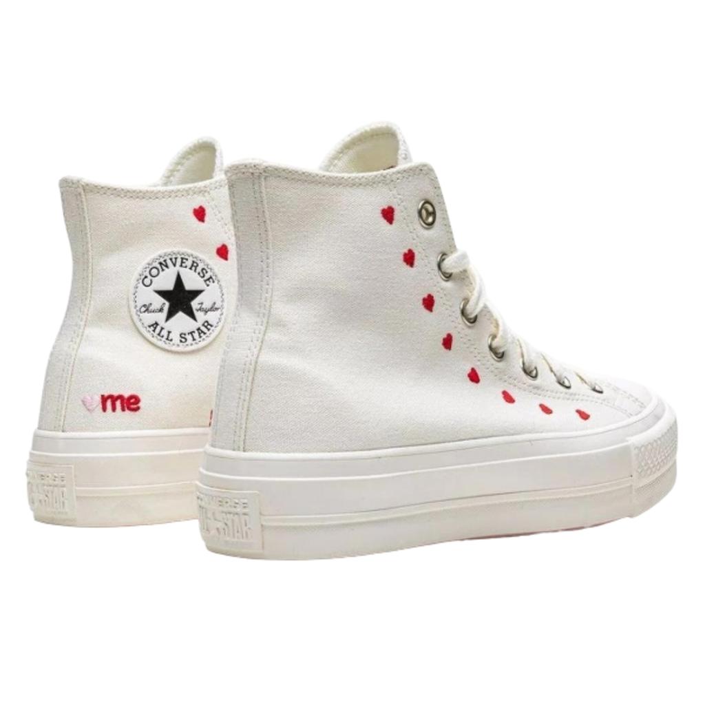 Converse Chuck Taylor All-Star Lift Hi White Red