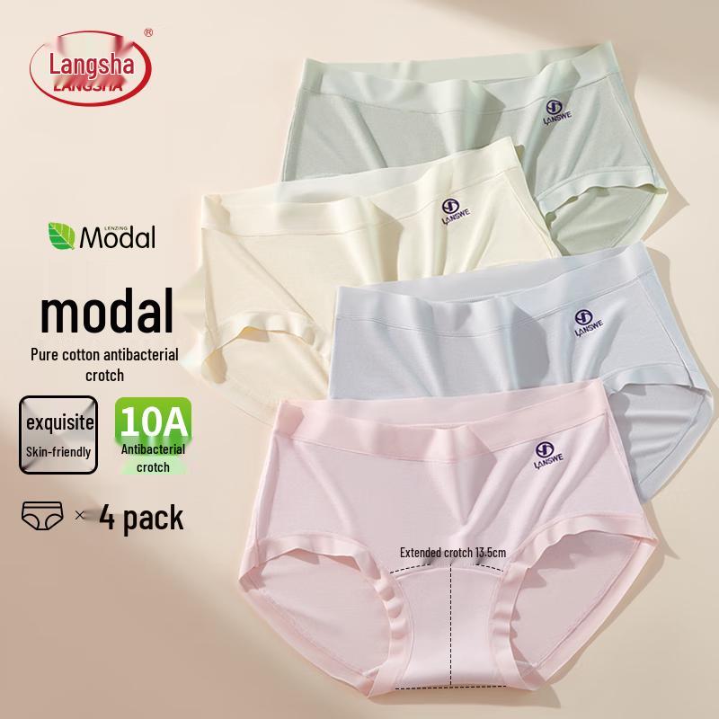 Langsha Women s Ice Silk Seamless Anti-HPV Cotton Briefs XL