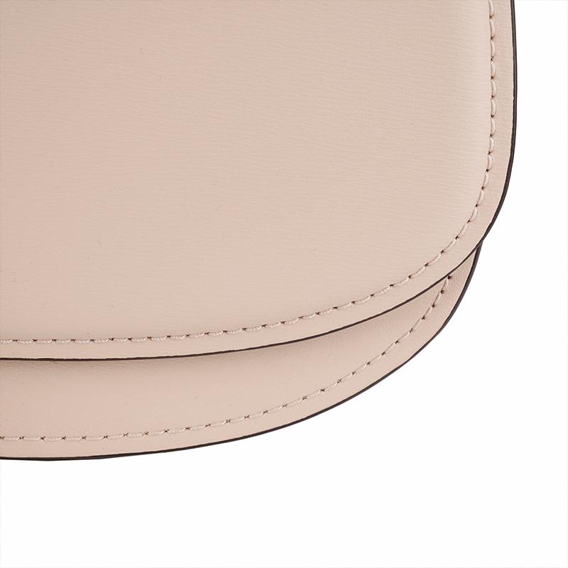 Michael Kors MK Mila Metal Logo Lock Stripe Shoulder Strap Leather Crossbody Bag Medium Women crossbody bag Nude-Pink 30S3GIMM8L-187