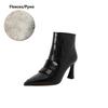 Fashion NEW Autumn Women Boots Pointed Toe High Heel Shoes Split Leather Shoes for Women Elegant Modern Boots Daily Shoes Zipper Boots