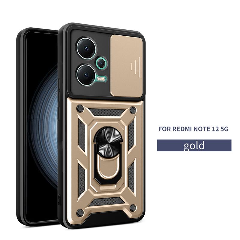 For Xiaomi Redmi Note 12 Pro 5G Case Car Holder Armor Phoen Case For Redmi Note 12 Pro + Plus Slide Camera Protect Back Cover