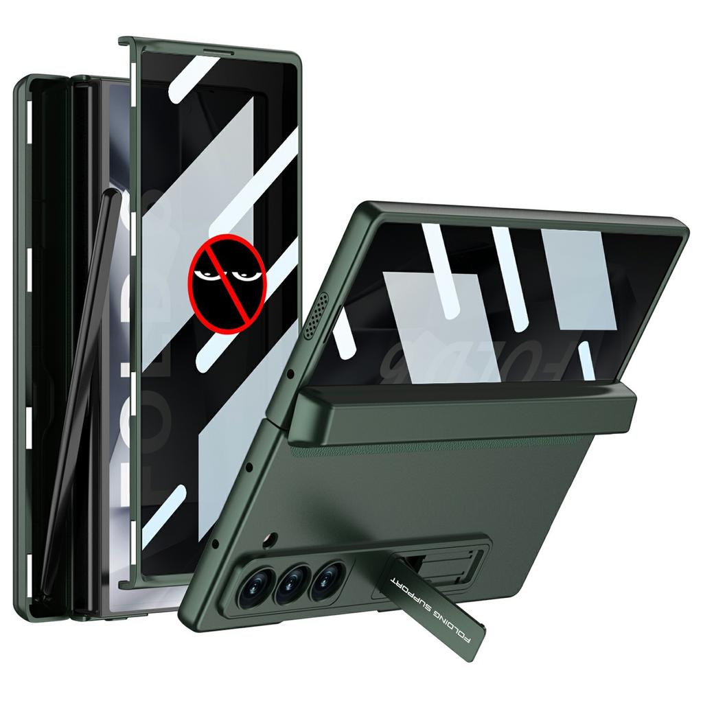 GKK For Samsung Galaxy Z Fold6 5G Case with Privacy Screen Film,Pencil Slot Magnetic Hinge Hard PC Phone Cover