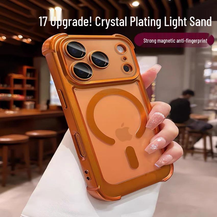 High-Quality Matte Magnetic Suction Airbag Case for iPhone 17 PRO, 16, 15 - Full Coverage, Anti-Drop Protection.