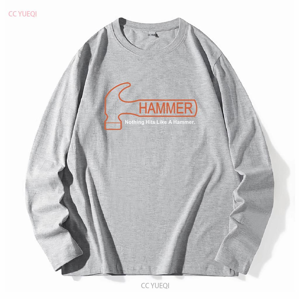 Hammer Bowling Logo Mens Black T Shirt Size S 5XL Long or Short Sleeves Vintage Washed Casual Graphic Streetwear Unisex