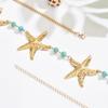 Elegant Starfish Waist Chain Gold Beads Belly Chains Sea Star Imitation Pearl Body Chain  Party