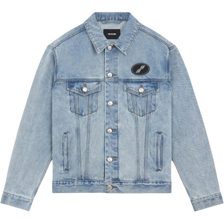 We11done Washed Vintage Classic Loose Casual Round Logo Denim Jacket Unisex jackets WD-DJ4-20-017-U-ICE