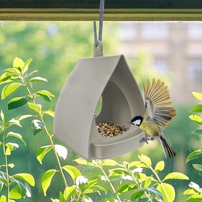 Bird Feeder Open Design Decorative Station Hut Shape Hangable Mounted Outdoor Bird Feeder For Outside Garden Winter Balcony