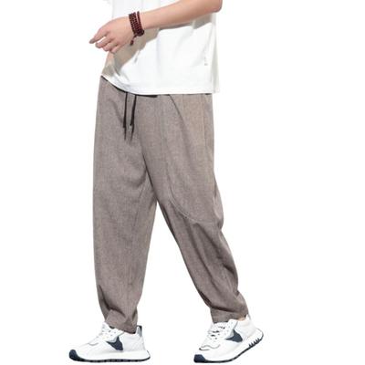 [Aaronlive] Men's Wide Leg Pants, Plain, Summer Clothes, Straight Leg Pants, Harem Pants, Plus Sizes, Loose Fit, Popular, Comfortable, Stylish, Long P