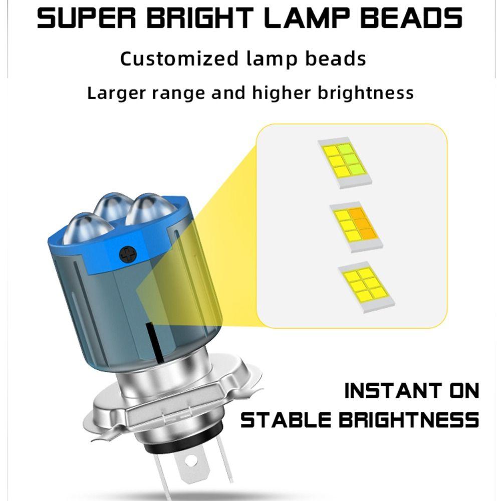 3 Lens LED Motorcycle Headlight High Low Beam Scooter Running Lamp  Scooter Application