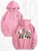 2026 Men Coffee Cute Gardening Ghost Pullover Hoodie, Front‑Back Cartoon Print, Kangaroo Pocket Casual Daily Hooded Top