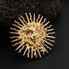 SHIXIN Vintage Sun Flower Brooch Women Exquisite Irregular Metal Shirt Dress Suit Collar Pins Clip Versatile Jewelry Accessories
