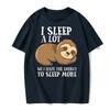 Funny Physics Joke Sloth Print Cotton Round Neck Versatile Everyday T-Shirt Men's Summer Streetwear Men's Unisex European Size