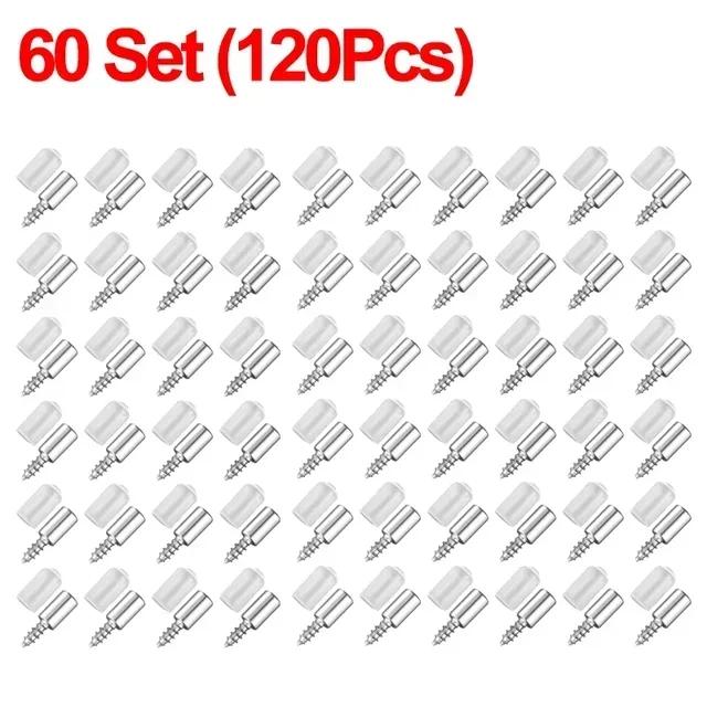 120/10PCS Samogwintujące wkręty do płyt warstwowych Uchwyty do przegród szafy Wkręty stałe Kołki podtrzymujące półki z tulejkami antypoślizgowymi