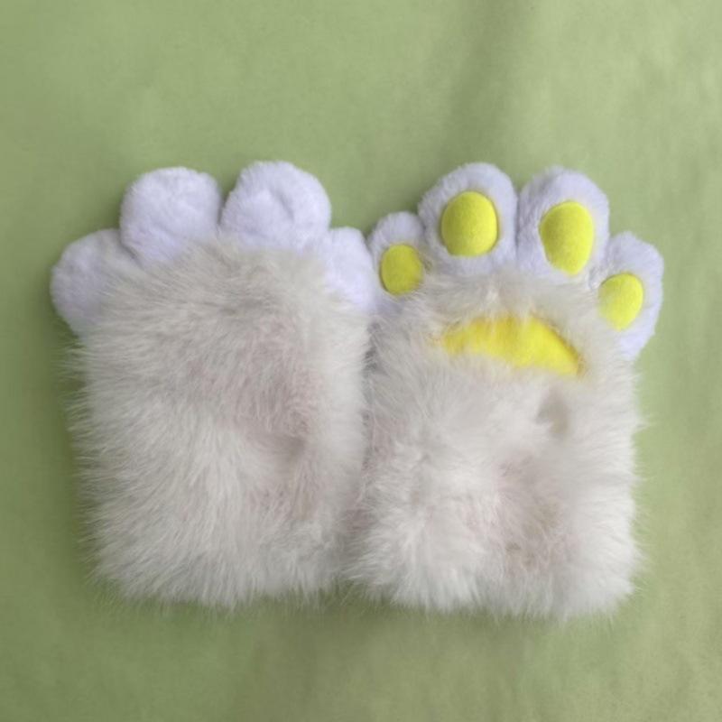 Kig animal scratch squeaky nail free furry animal paw gloves cos cat paw cute plush prop accessories