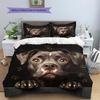 Black Pitbull Pattern Bedding Home Decoration Birthday Gift (1 * duvet cover + 2 * pillowcase, without core)