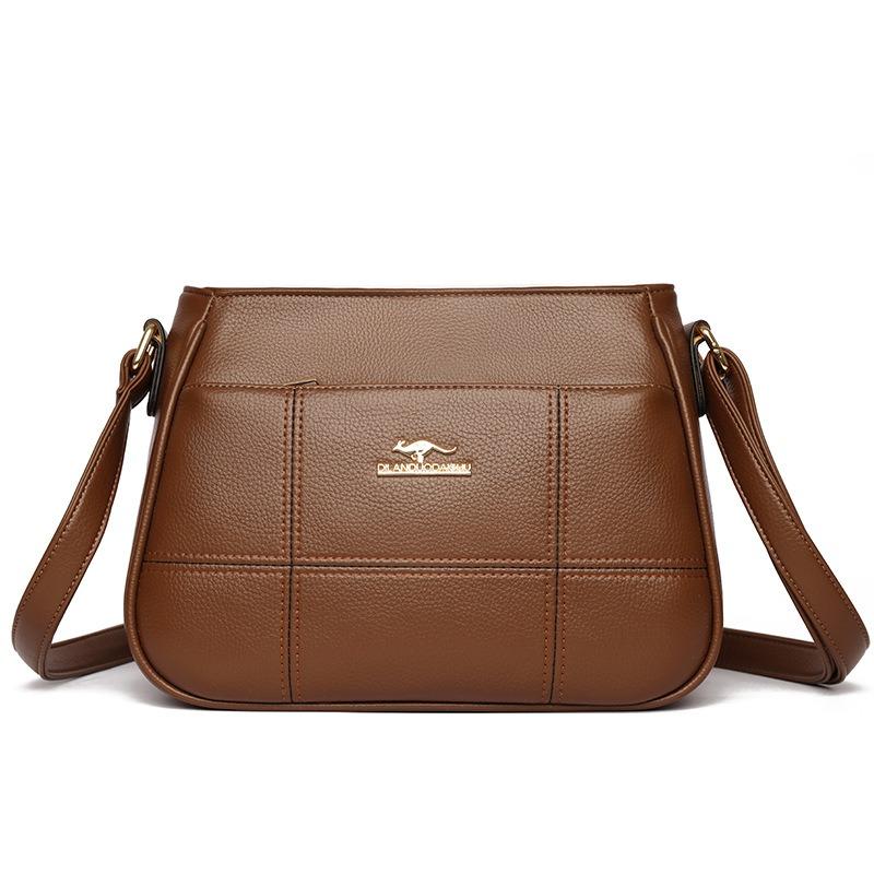 Retro plaid messenger bag large capacity simple shoulder bag commuter texture versatile women tote bag