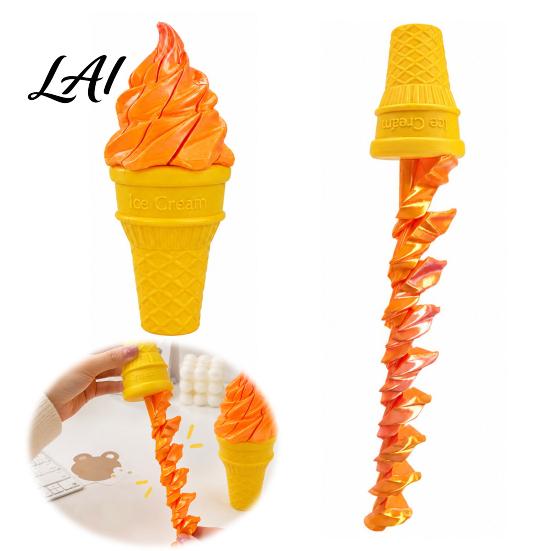 Telescopic Ice Cream Toy Cone Fidget Toy Novelty Spiral Swords Sensory Stress Anxiety Relief Gadgets for Anxiety Portable Decompression Play