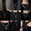 Punk metal collarbone chain dancing necklace female tide Internet celebrity sweater chain simple earth cool hip hop neck chain accessories